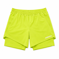 Vêtements de sport pour hommes OEM, vêtements de sport à séchage rapide, vêtements de fitness, shorts de course à compression haute élasticité pour hommes, 2 en 1