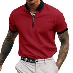 Chemise boutonnée décontractée pour homme à manches courtes en tissu tricoté 100 % coton avec logo brodé sur le devant, respirante, personnalisable, design uni - Product Image 3