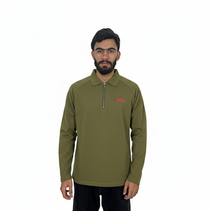 Polo de manga larga de algodón puro para hombre, primavera y verano, polo de alta gama, polo liso para hombre. - Product Image 1