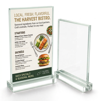 Support de menu en acrylique transparent argenté, écologique, durable, imperméable, personnalisable, porte-affiche, comptoir de restaurant, liste de prix