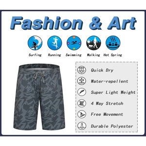 Men's Geometric Print Quick Dry Anti-UV Breathable <b>Swim</b> Shorts with Pockets Drawstring Waist Casual Board Shorts - Product Image 4