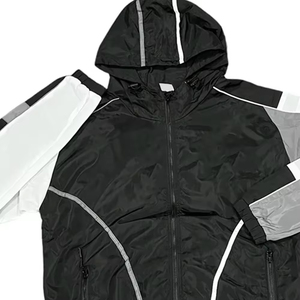 Lightweight Crinkle Nylon Tracksuit Men 2 Piece <b>Reflective</b> Windbreaker <b>Running</b> Sports <b>Jacket</b> and Pants Set - Product Image 2