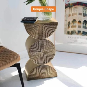 LINEA MODERN HANDMADE GOLD IRON L <b>TABLE</b> with GOLD ACCENT for LIVING ROOM HOME DECOR & FARMHOUSE INDIAN HANDICRAFT - Product Image 3