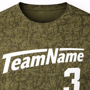 Camiseta Deportiva Personalizada con Diseño de Camuflaje para Jóvenes, Camiseta de Equipo con Camuflaje, Ropa Deportiva Cómoda y Elegante - Product Image 5