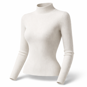 Suéter de Cuello Alto Acordonado Informal de Punto Personalizado al por Mayor para Mujer - 100% Algodón, Proveedor OEM y Fabricante Directo de Fábrica - Product Image 3