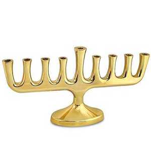 Ménorah pour villas, synagogues, temples, éclairage de table, utilisation décorative, porte-bougie Hanouka, ménorah plaquée or - Product Image 6