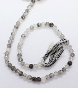 ลูกปัดควอตซ์รูไทล์สีดำทรงกลมเหลี่ยมเพชรพลอยขนาด 5.5-6 มม. ลูกปัดพลอยรูไทล์สีดำธรรมชาติ 14 นิ้ว ทรงกลมเหลี่ยมเพชรพลอย - Product Image 5