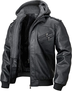 Chaqueta de Cuero Unisex para Invierno SHIFT SPORTS WA-005 - Tejido de PU Ecológico de Secado Rápido, Cuello Personalizable con Impresión, Exterior 100% Algodón - Product Image 3