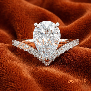 Luxury Pear Cut Diamond Engagement <b>Ring</b> for Women 925 Sterling Silver V Shape <b>Split</b> Shank Pave Setting Bridal <b>Ring</b> - Product Image 1