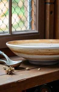 Tazón de cerámica contemporáneo hecho a mano con patrón japonés antiguo para servir fideos, ideal para hoteles, de Universal Overseas INDIA. - Product Image 5