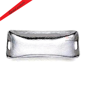 Plateau de service rectangulaire en métal minimaliste avec finition haut de gamme et poignées, idéal pour les bars, les hôtels, les mariages, les restaurants, comme centre de table. - Product Image 4