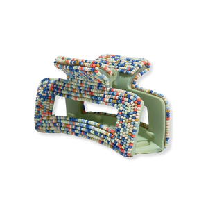 Nueva Pinza de Pelo Elegante y Lujosa con Cuentas de Cristal Multicolores para Mujeres y Niñas, Pinza de Pelo Bordada a Cuadros para Fiestas y Eventos - Product Image 3