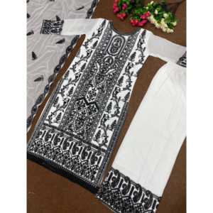 Conjunto de Top y Pantalón con Dupatta para Mujer, Diseño de Fiesta con Bordado para Ocasiones Especiales - Product Image 4