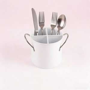 Stainless Steel Cutlery Holder Round Perforated Utensil Organizer Kitchen Countertop Spoon Fork Knife Storage Stand - Product Image 3