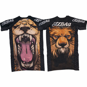 Fabricants de rashguards BJJ entièrement personnalisables pour hommes, hauts ajustés, vêtements de MMA. - Product Image 1