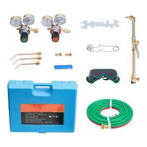 Kit de chalumeau oxyacétylène avec clapets anti-retour en cuivre de 5 mm, ensemble portable de soudage et découpe au gaz, double tuyau de 15 pieds - Product Image 1