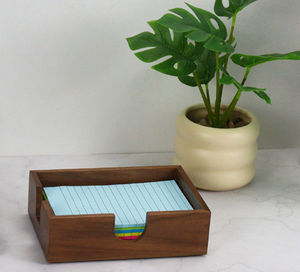 Modern Design Acacia Wooden <b>Sticky</b> <b>Notes</b> Holder Appreciation Gift desk Self <b>Sticky</b> <b>Notes</b> Holder At Reasonable Price - Product Image 3