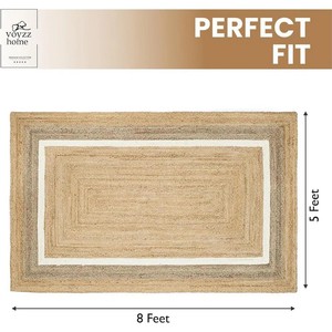 Alfombra de Yute de Color Sólido, Tejido Plano Rectangular, Estilo Escandinavo, Decoración para Sala de Estar, Ecológica, Pelo Fino, Limpieza Localizada, Base Antideslizante - Product Image 3