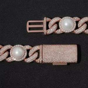 Cadena Cubana de Diamantes Moissanite con Incrustaciones Completas, Joyería de Lujo Personalizada Estilo Hip Hop, el Mejor Regalo de Boda para Hombres - Product Image 4