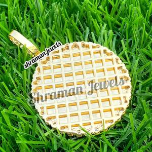 Illusion Setting Diamond <b>Memory</b> Pendant With Natural Diamonds in 10K Yellow Gold for <b>Gifts</b> jewelry for men women VVS charm - Product Image 4