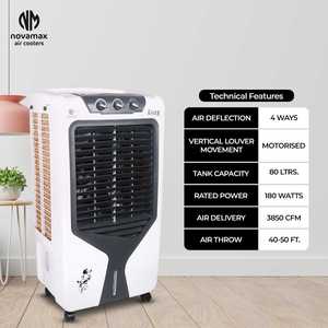 Honeycomb Cooling Pads <b>Air</b> <b>Cooler</b> KAZER 80LTR <b>AIR</b> <b>COOLER</b> with Big Fan Blade Easy To Move Model Water Level Indicator - Product Image 3