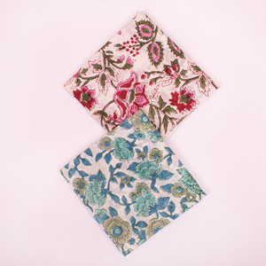 Bandanas bohèmes en coton, foulards carrés imprimés à la main, masques faciaux doux et réutilisables, respectueux de la peau, pour un usage décontracté - Product Image 3
