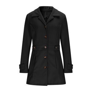 Gabardina Unisex para Mujer, Estilo Doble Botonadura con Cinturón, Abrigo Largo Elegante, Cortavientos, Logotipo Personalizado - Product Image 1