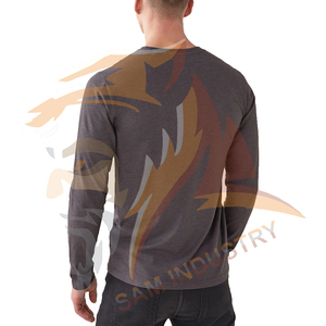 Camisetas Personalizadas de Alta Calidad para Hombre, Cuello Redondo, Manga Larga, 100% Algodón Orgánico, Secado Rápido, Transpirables - Product Image 2