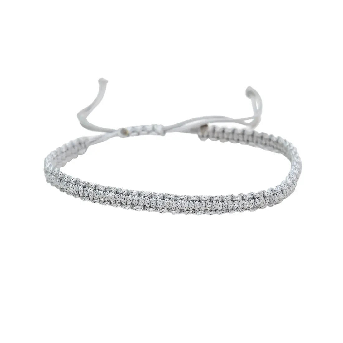 Handmade Silver Grey String Bracelet Lucky Protection Matching Bracelets for Couple Lover Family Friends Women Men