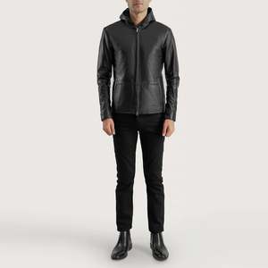 Premium Leather <b>Jacket</b> Unisex Genuine Leather Moto Racer Bomber <b>Zipper</b> Closure Turn-Down Collar Autumn Casual Style - Product Image 5
