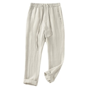 OEM Loose Lightweight Anti-Wrinkle Quick Dry Casual <b>Pant</b> Summer Plus Size Cotton & <b>Linen</b> Trouser - Product Image 2