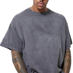 Men Street Wear Cotton T Shirt Custom 250 GSM Vintage Acid Wash T-shirt Heavy <b>Weight</b> Oversized <b>Blank</b> T-shirts for High Quality - Product Image 3