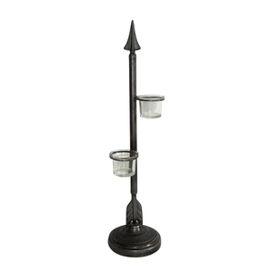 Support de bougie chauffe-plat rustique en forme de flèche, porte-bougie vertical unique en forme de lance pour décoration de ferme et gothique, support de bougie votive - Product Image 1