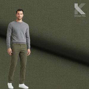 Tissu en coton et élasthanne le plus vendu, 260 GSM, sergé 3/1, bi-extensible, textile chino, fournisseur en gros OEM ODM - Product Image 2