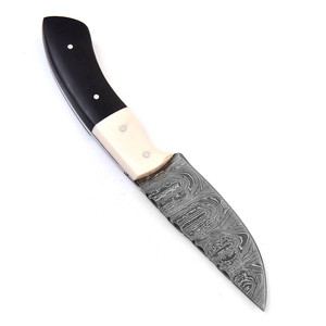 A&M Enterprises Handmade Damascus Steel Hunting <b>Knife</b> with <b>Bone</b> and Micarta <b>Handle</b> Leather Sheath Utility Professional <b>Knives</b> - Product Image 3