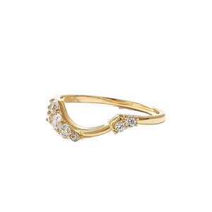 Anillo de compromiso de oro macizo de 14k con diamante cultivado en laboratorio certificado por IGI de 0.25 CTW, color SI GH, diseño de onda, apilable, único y delicado para mujer - Product Image 1