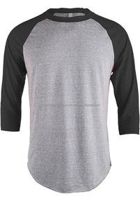 เสื้อยืดผสมสามแขนเสื้อเบสบอลพิมพ์ลายเสื้อยืด100% ผ้าไหมผ้าฝ้ายไฮสตรีท34แขนเสื้อแร็กแลน - Product Image 2