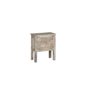 Mesita de Noche Moderna de Estilo Rústico, Acabado Natural, Madera de Mango Sólida, 2 Cajones, Ecológica y Duradera, para Dormitorio - Product Image 4