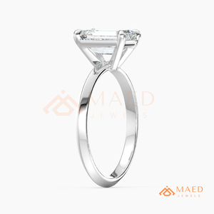 925 Sterling <b>Silver</b> Emerald Cut Moissanite Engagement <b>Ring</b> Lab Grown Diamond Bridal Jewelry Women USA Luxe - Product Image 6