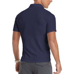 T-shirt de sport pour homme, coupe athlétique, manches courtes, col montant, léger et respirant, avec fermeture éclair quart de tour. - Product Image 2