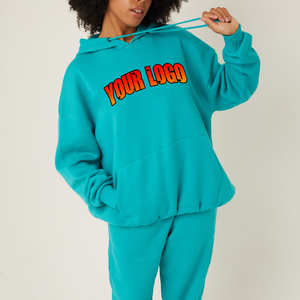 Ensembles de survêtements personnalisés pour femmes : sweats à capuche à manches longues, crop tops et pantalons de survêtement taille haute avec poches – Collection automne - Product Image 6