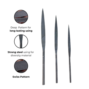 Needle <b>File</b> Set Rotary <b>Files</b> American/ Pattern Bamboo Leaves Flat Steel Industrial Grade OEM Smooth Cut 3 Sizes 150-200mm - Product Image 4