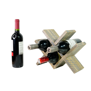 Support de rangement pour bouteilles de vin en bois, organisateur de bouteilles de vin pour comptoir de cuisine, présentoir de bouteilles de vin - Product Image 6
