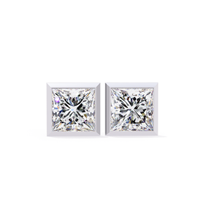 REYES Custom Minimalist <b>Fine</b> Jewelry 925 Sterling Silver Princess Cut 2 Carat Moissanite Engagement Party Wear <b>Stud</b> <b>Earrings</b> - Product Image 5