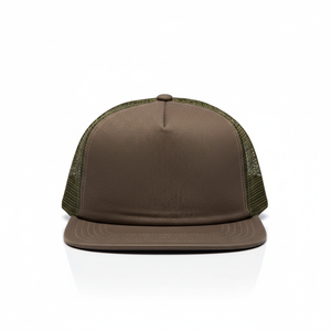 หมวกแก๊ปทรง Trucker สีน้ำตาลมะกอก ปักโลโก้ได้ตามต้องการ ด้านหลังตาข่ายสีเขียว ปรับขนาดได้ ขายส่ง หมวกเปล่า 5 แผง สีเอิร์ธโทน สำหรับกีฬาเบสบอล ผู้ชาย ผู้หญิง - Product Image 5