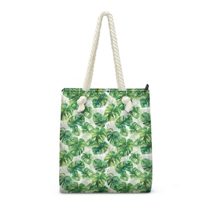 Bolso de Hombro de Playa con Estampado de Hojas de Monstera Hawaiana, Bolso de Mano de Cuerda para Mujer, Bolso Tote Clásico y Moderno para Dama, Impresión Bajo Demanda y Dropshipping - Product Image 4
