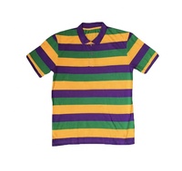 T-shirt à manches longues pour homme, Mardi Gras 2024, taille plus, mélange de coton, design rayé sur le devant, tenue assortie pour adultes