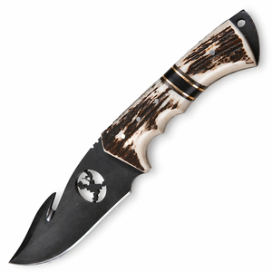 Cuchillo de Caza SAZ ENTERPRISES J2 de Acero Inoxidable Hecho a Mano con Mango de Cuerno y Funda de Cuero Fino, Cuchillo para Acampar al Aire Libre - Product Image 1