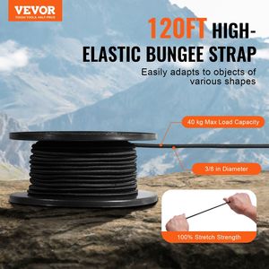 Heavy Duty 3/8in Bungee Cord 120ft/36m Spool 100% Stretch Premium Quality Bungee Straps - Product Image 2