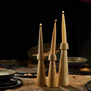 Portavelas de Madera Únicos Hechos a Mano, Soporte Rústico para Velas de Té, Acabado Natural, Centro de Mesa, Decoración del Hogar, Navidad, Religioso - Product Image 1